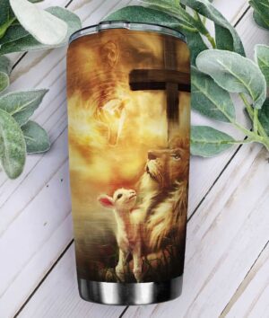 Jesus Sheep And Lion Promise Keeper Stainless Steel Tumbler - Jesus Lover Men Women 3