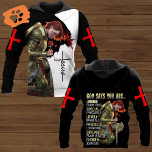 Jesus Shirt Christian Apparel God Say You Are Unique Special Lovely Female Knight T-shirt Jesus Hoodie 2025