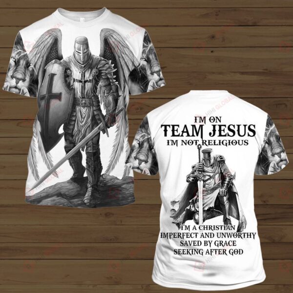 Jesus Shirt Christian Apparel I’m On Team Jesus I’m Not Religious Knight Lion T-shirt Jesus Hoodie 2025