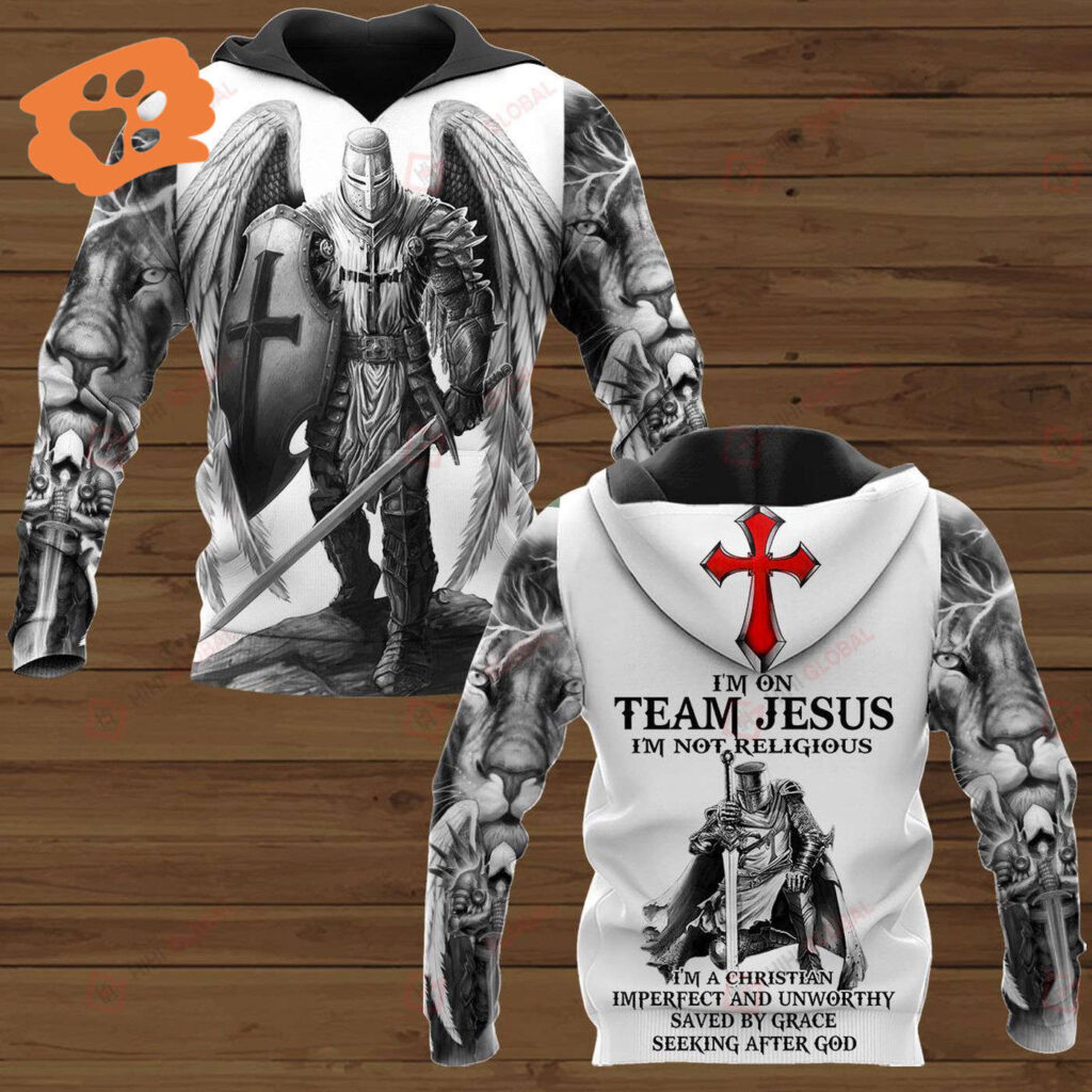 Jesus Shirt Christian Apparel I’m On Team Jesus I’m Not Religious Knight Lion T-shirt Jesus Hoodie 2025 Jesus Shirt Christian Apparel I’m On Team Jesus I’m Not Religious Knight Lion T-shirt Jesus Hoodie 2025