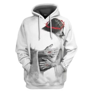 Jesus Shirt Christian Apparel In The Arms Of Jesus White Grey T-shirt Jesus Hoodie 2025 1