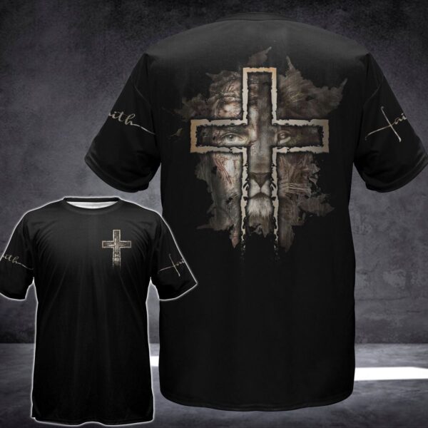 Jesus Shirt Christian Apparel Jesus Lion Half Face Cross Faith T-shirt Jesus Hoodie 2025
