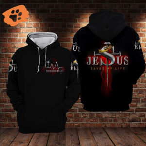 Jesus Shirt Christian Apparel Jesus Saved My Life Cross Red Black T-shirt Jesus Hoodie 2025