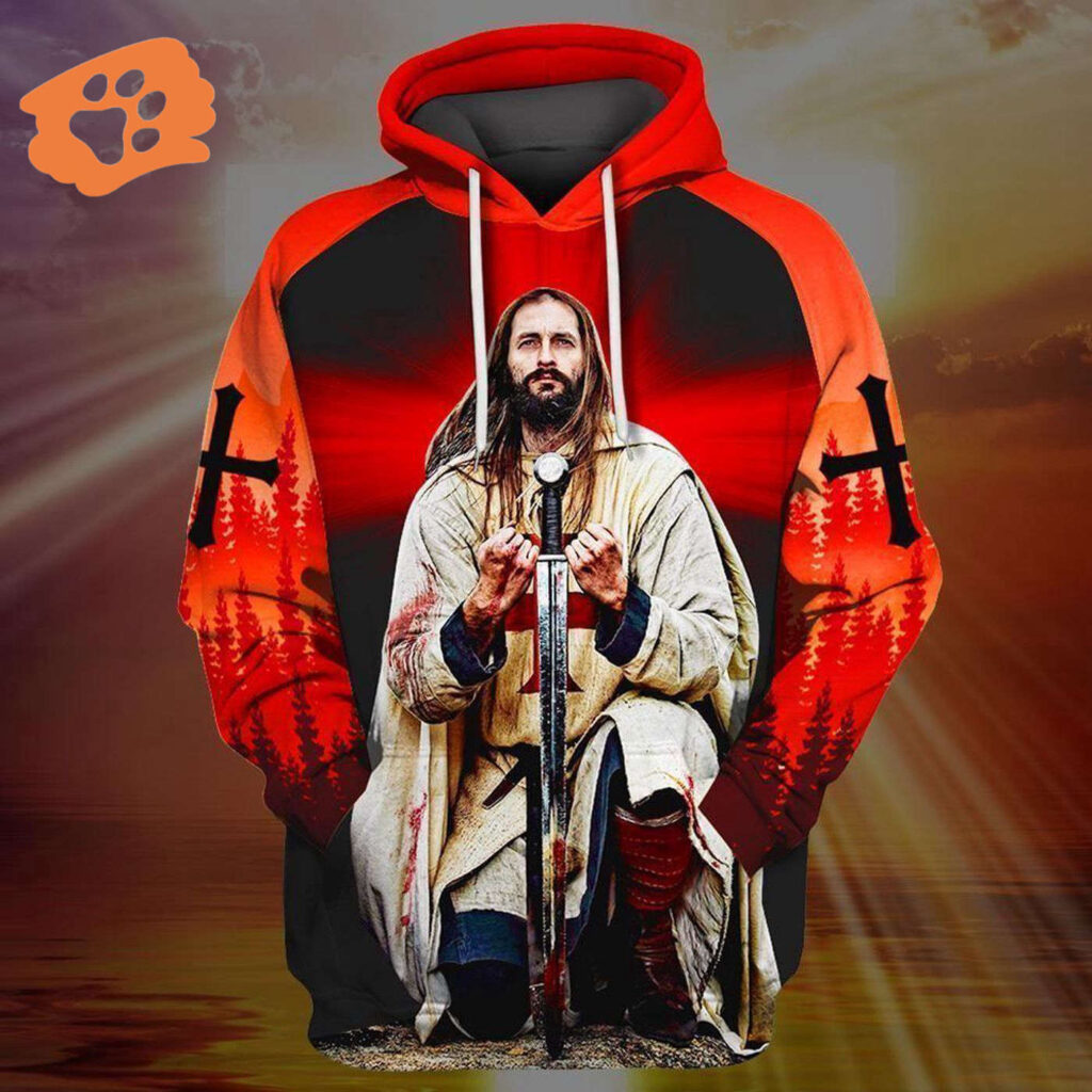Jesus Shirt Jesus Knight Cross Red T-shirt Jesus Hoodie Christian Apparel 2025 Jesus Shirt Jesus Knight Cross Red T-shirt Jesus Hoodie Christian Apparel 2025