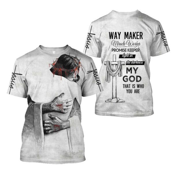 Christian Adult Jesus Shirt: Light In The Darkness God Hugs Me T-shirt Hoodie