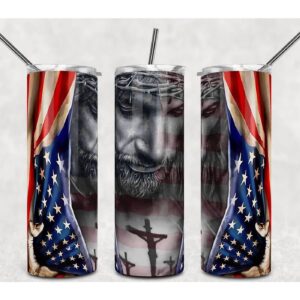 Jesus Skinny Tumbler American Flag 1