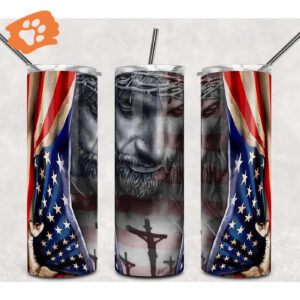 Jesus Skinny Tumbler American Flag