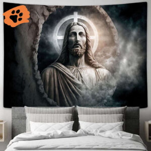 Jesus Stone Tapestry - Historical Religious Event Pictures for Christian Wall Decor