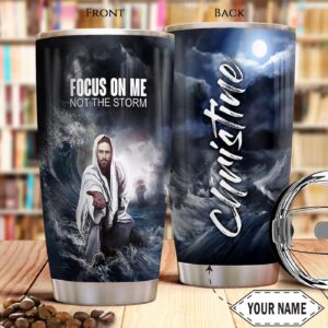 Jesus Storm Personalized Stainless Steel Tumbler - Jesus Lover Men Women