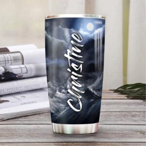 Jesus Storm Personalized Stainless Steel Tumbler - Jesus Lover Men Women 1