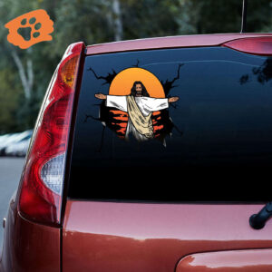 Jesus Surfing 3D Vinyl Car Decal Sticker - Car Decor Gift - Car Decor Gift