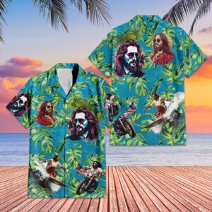 Jesus Surfing Hawaiian Shirt: American Flag Beach Aloha Set for Men - Perfect 4th of July Gifts 1