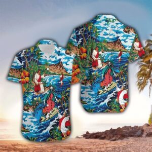 Jesus Surfing Hawaiian Shirt - Christian Men s & Women s Island Apparel