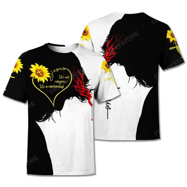 Jesus T-shirt It’s Not A Religion It’s A Relationship Sunflower Jesus T-shirt Jesus Hoodie 2025