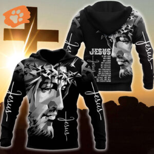 Jesus T-shirt My God My King My My Healer My Savior Jesus Stone Carved Black White T-shirt Jesus Hoodie 2025