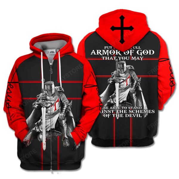 Jesus T-shirt Put On The Full Armor Of God That You May Be Able To Stand Against The Schemes Of The Devil T-shirt Hoodie Adult Unisex 2025