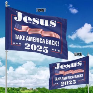 Jesus Take America Back 2025 House Flag: Christian Outdoor Yard Decoration 3