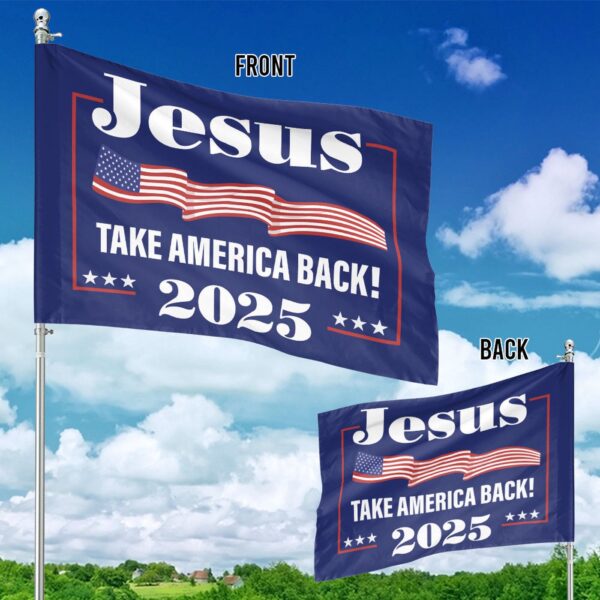 Jesus Take America Back 2025 House Flag: Christian Outdoor Yard Decoration