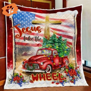 Jesus Take The Wheel Quilt Blanket - Christian Gift for Believers