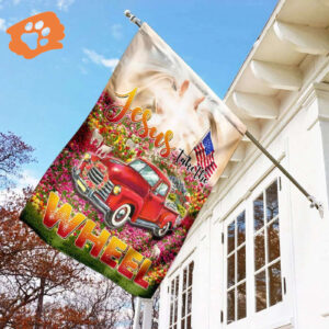 God s Glory House Flag - Jesus Take The Wheel Christian Scripture Garden Banner