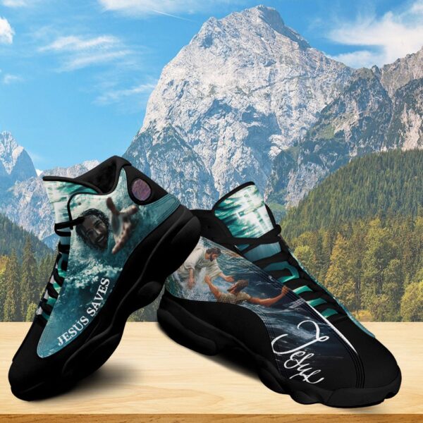 Jesus Takes My Hands Under Water Basketball Shoes, Jesus Saves Running Shoes, Faith Religious Gift Unisex Shoes