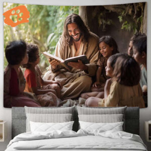Jesus Teaches Children Tapestry Prints - Christ Picture & Art