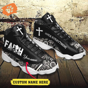Jesus Text Faith Over Everything custom name Air Jordan 13 Shoes - Gift for Men Women