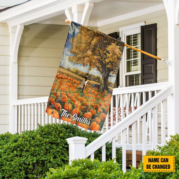 Autumn Jesus Thanksgiving House Flag – Fall Pumpkin Field Garden Outdoor Decor
