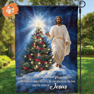 Jesus Christmas Flag Tree Cross Light House Flag Christ Yard Sign - Religious Xmas Gift