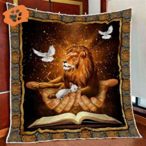 Jesus The Lamb And The Lion Christian Quilt Blanket - Perfect Christian Gift For Believers