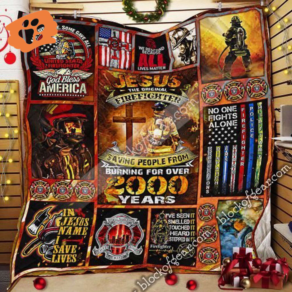 Original Firefighter Quilt Featuring Jesus Unique Design UXGO38QI Original Firefighter Quilt Featuring Jesus Unique Design UXGO38QI