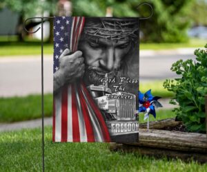 Jesus Trucker Freedom Convoy American Flag God Bless The Truckers Christian Decor Gifts 1