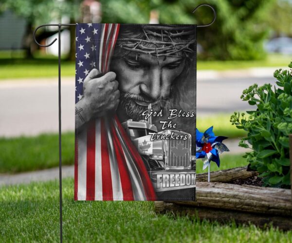 Jesus Trucker Freedom Convoy American Flag God Bless The Truckers Christian Decor Gifts