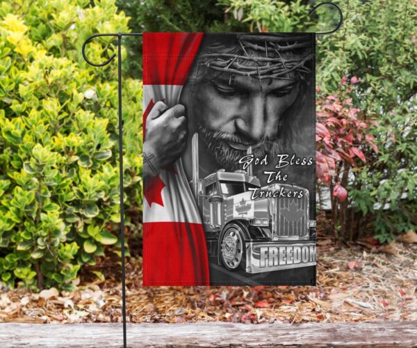 Jesus Trucker Freedom Convoy Flag God Bless The Truckers Canadian Flag Christian Decor