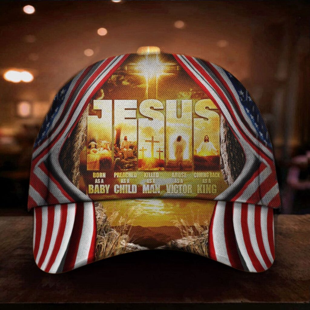 Jesus True Story Baby Child Man Victor King American Flag Hat Christian Gifts For Men Jesus True Story Baby Child Man Victor King American Flag Hat Christian Gifts For Men