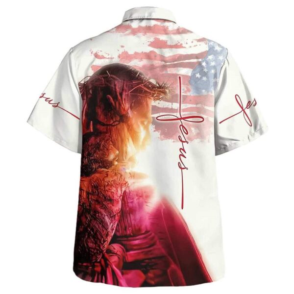 Jesus US American Flag Hawaiian Shirt for Men – Christian Gift Shirt