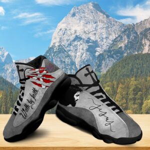 Jesus Walk By Faith Basketball Shoes, Christian Cross Jesus Sneakers Running Shoes, Religion Gifts For Prayers 1