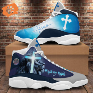 Jesus Walk By Faith Basketball Shoes, Jesus Cross Running Shoes, Jesus Lover Gift, Christian Basketball Shoes