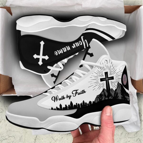 Jesus Walk by Faith Black Mountain custom name Air Jordan 13 Shoes – Gift for Men Women