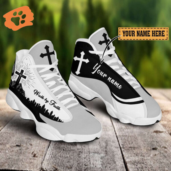 Jesus Walk by Faith Black Mountain custom name Air Jordan 13 Shoes – Gift for Men Women