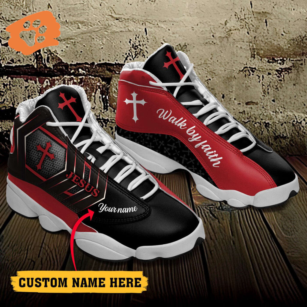 Jesus Walk by Faith Cool Black custom name Air Jordan 13 Shoes – Gift for Men Women Jesus Walk by Faith Cool Black custom name Air Jordan 13 Shoes – Gift for Men Women
