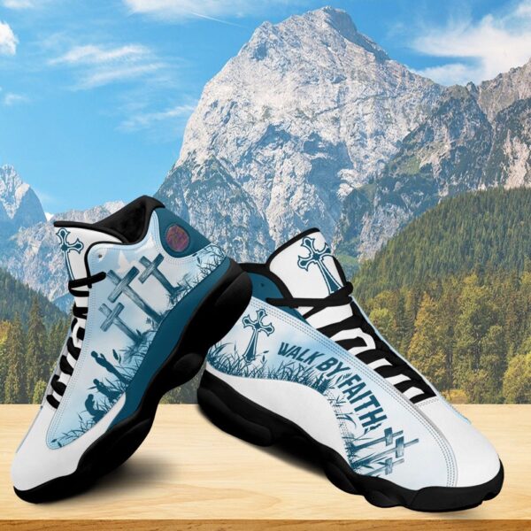 Jesus Walk By Faith Pray God Basketball Shoes, Christian Cross Running Shoes, Gift For God Lovers Prayers