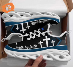Jesus Walk By Faith Yezy Running Sneakers Gift for Men Women