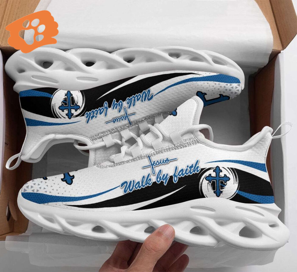Jesus Walk By Faith Yezy Running Sneakers Gift for Men Women Jesus Walk By Faith Yezy Running Sneakers Gift for Men Women