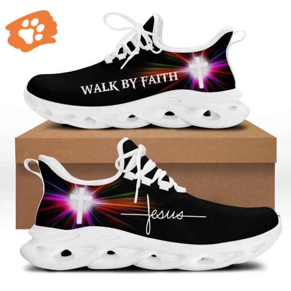 Jesus Walk By Faith Yezy Running Sneakers Gift for Men Women