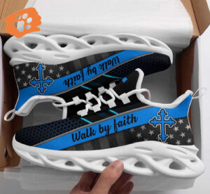 Jesus Walk By Faith Yezy Running Sneakers Gift for Men Women