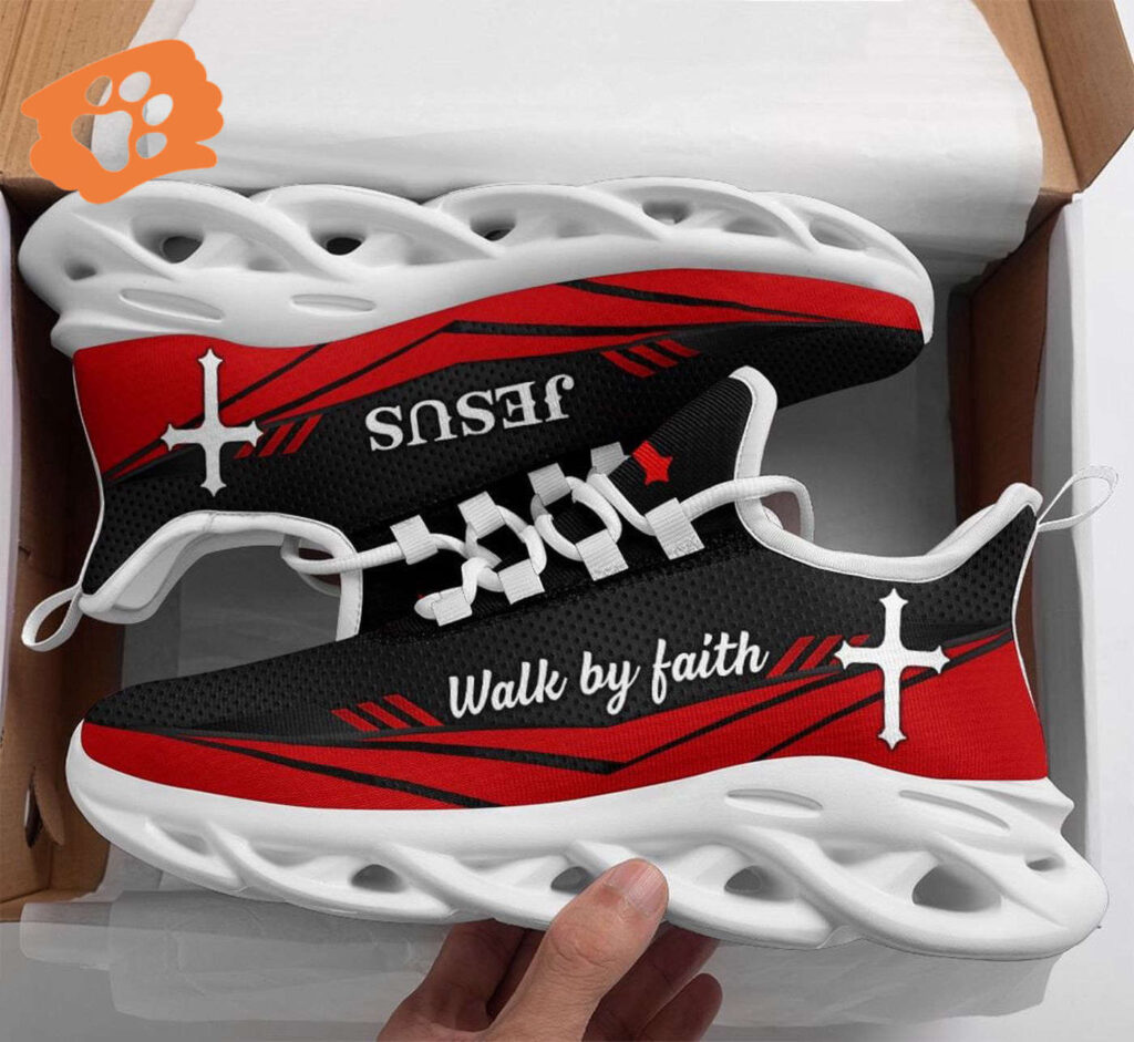 Jesus Walk By Faith Yezy Running Sneakers Gift for Men Women Jesus Walk By Faith Yezy Running Sneakers Gift for Men Women