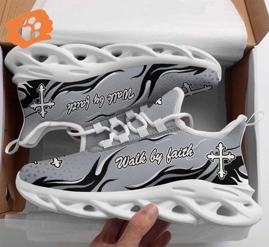 Jesus Walk By Faith Yezy Running Sneakers Gift for Men Women Jesus Walk By Faith Yezy Running Sneakers Gift for Men Women