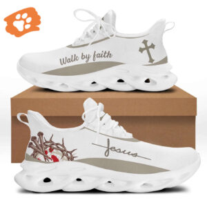 Jesus Walk By Faith Yezy Running Sneakers Gift for Men Women