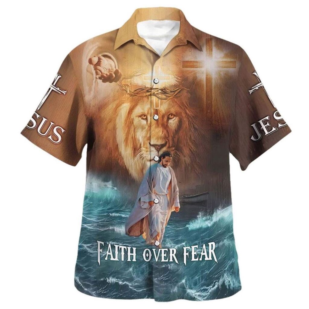Jesus Walk On Water Men s Hawaiian Shirt Christian Faith Gift Jesus Walk On Water Men s Hawaiian Shirt Christian Faith Gift